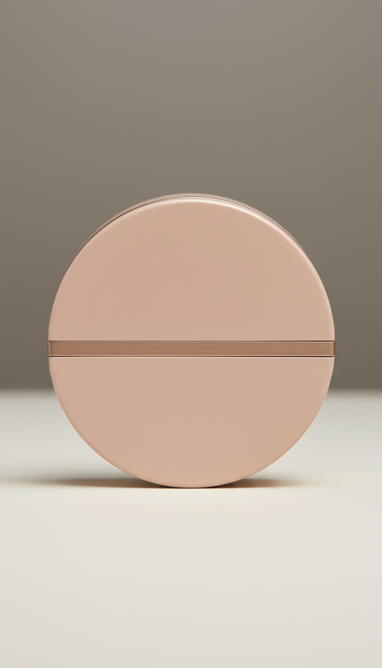 Velvet touch cream compact with gold accents